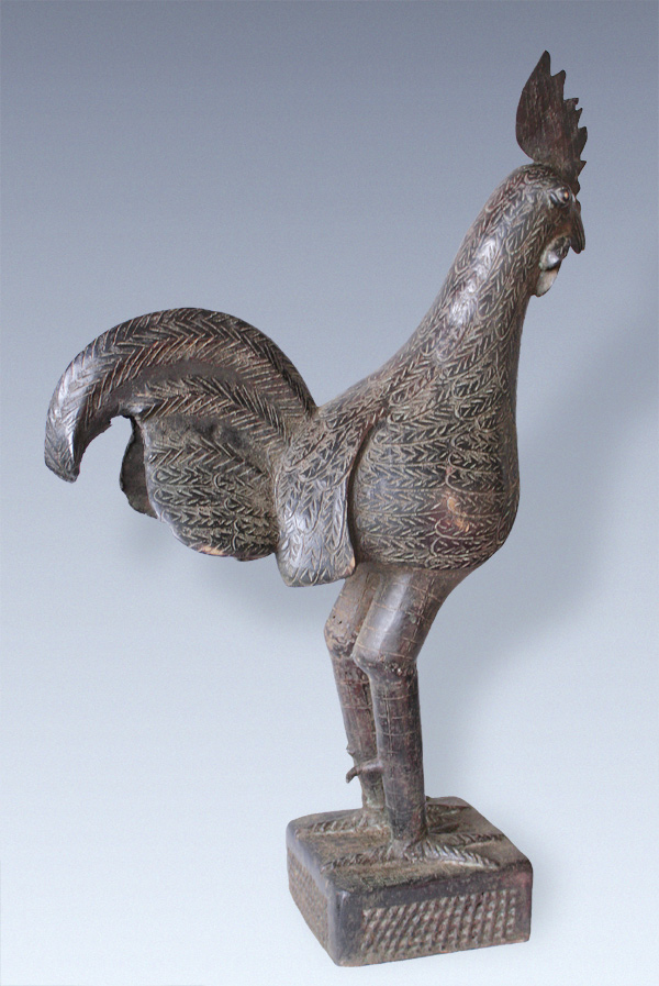 Benin Hahn Rooster Cock Bronze Brass Nigeria C